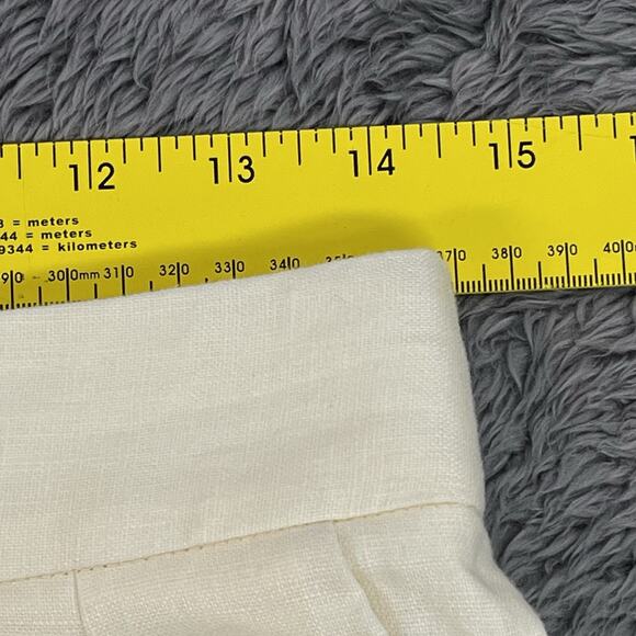 L'academie Shorts Womens Small (27x6) Beige 100% Linen Pleated - New - Picture 8 of 14